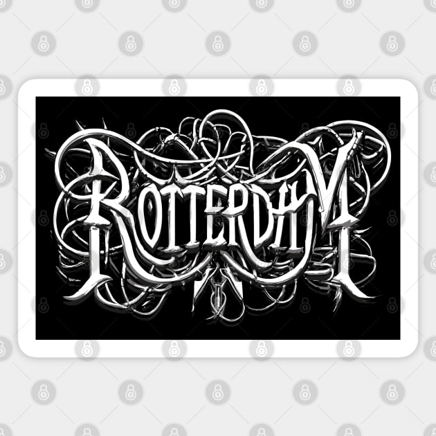 Rotterdam Metal Music - Heavy Metal Rotterdam Netherlands Magnet by BigWildKiwi